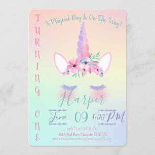Invitation d'anniversaire de la licorne magique