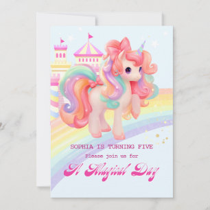 Invitation d'anniversaire de la licorne magique