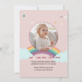 Invitation d'anniversaire de la licorne magique (Dos)