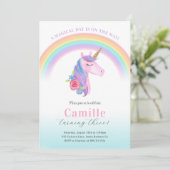 Invitation d'anniversaire de la licorne magique et (Debout devant)