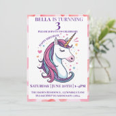 Invitation d'anniversaire de la licorne magique po (Debout devant)