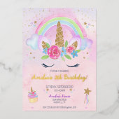 Invitation d'anniversaire de la licorne magique Ra (Recto)