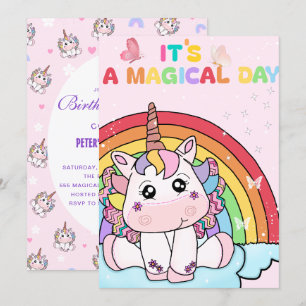 Invitation d'anniversaire de la licorne magique Ra