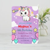 Invitation d'anniversaire de la licorne | Modèle m (Debout devant)