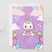 Invitation d'anniversaire de la licorne | Modèle m (Dos)