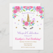 Invitation d'anniversaire de la licorne, Parties s (Devant / Derrière)