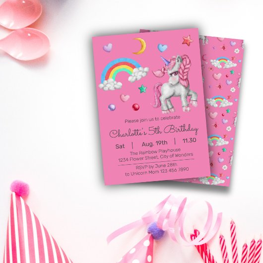 Invitation d'anniversaire de la licorne | Unicorn