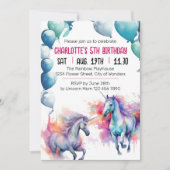 Invitation d'anniversaire de la licorne | Unicorn (Devant)
