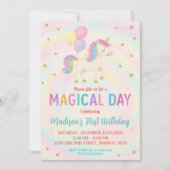 Invitation d'anniversaire de la licorne violette e (Devant)