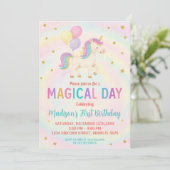 Invitation d'anniversaire de la licorne violette e (Debout devant)