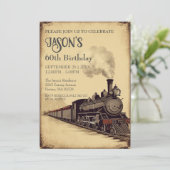 Invitation d'anniversaire de la locomotive Vintage (Debout devant)