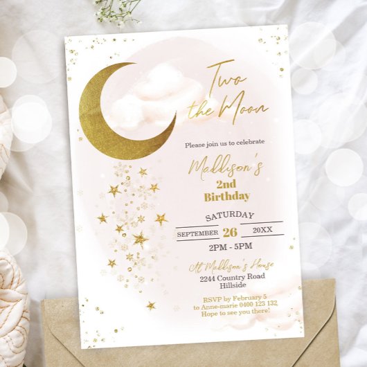 Invitation d'anniversaire de la Lune