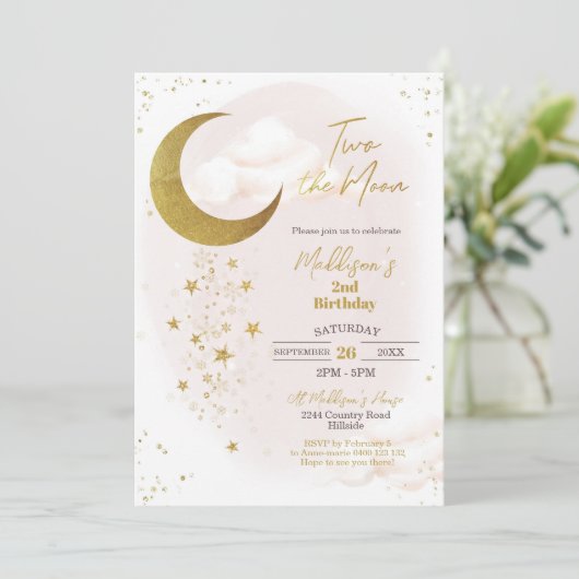 Invitation d'anniversaire de la Lune (Debout devant)