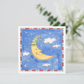 Invitation d'anniversaire de la Lune joyeuse perso (Debout devant)