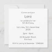 Invitation d'anniversaire de la Lune joyeuse perso (Dos)