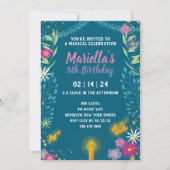 Invitation d'anniversaire de la magie florale (Devant)