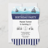 Invitation d'anniversaire de la Marine Bleue (Devant)