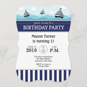 Invitation d'anniversaire de la Marine Bleue