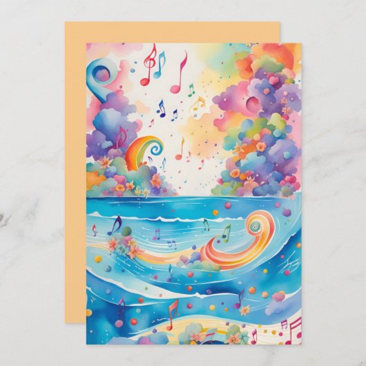 Invitation d'anniversaire de la mer (Devant / Derrière)