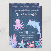Invitation d'anniversaire de la mer (Devant / Derrière)