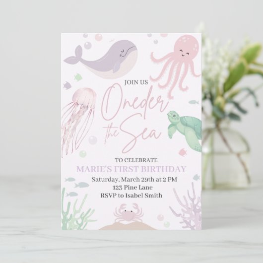 Invitation d'anniversaire de la mer (Debout devant)