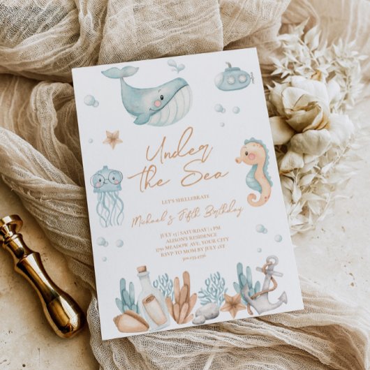 Invitation d'anniversaire de la mer