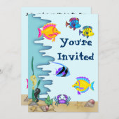Invitation d'anniversaire de la mer (Devant / Derrière)