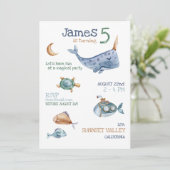 Invitation d'anniversaire de la mer (Debout devant)