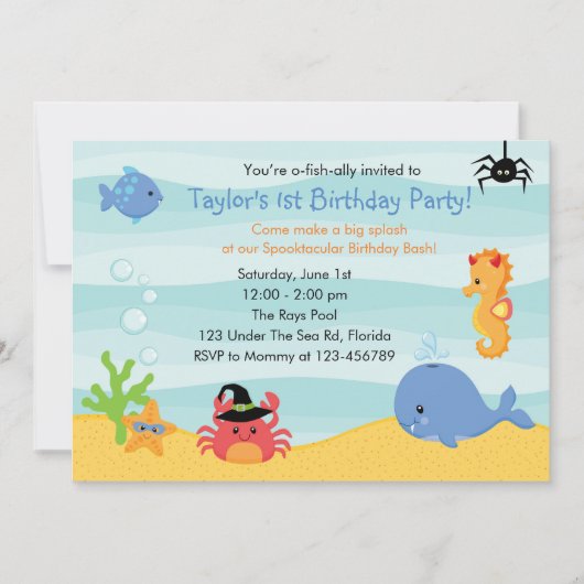 Invitation d'anniversaire de la mer (Boys Hallowee (Devant)