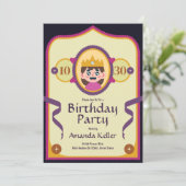 Invitation d'anniversaire de la mignonne princesse (Debout devant)