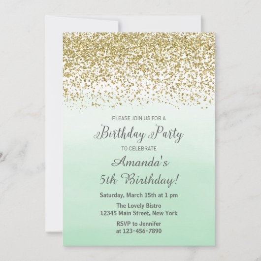 Invitation d'anniversaire de la monnaie et de l'or (Devant)