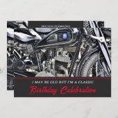 Invitation d'anniversaire de la moto cool (Devant / Derrière)