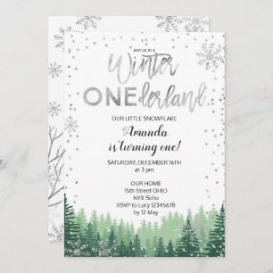Invitation d'anniversaire de la neige de l'hiver d
