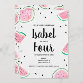 Invitation d'anniversaire de la pastèque (Devant / Derrière)