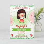 Invitation d'anniversaire de la pastèque Invitatio (Debout devant)