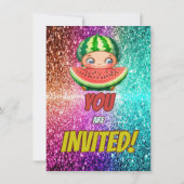Invitation d'anniversaire de la pastèque pour enfa (Dos)