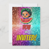 Invitation d'anniversaire de la pastèque pour enfa (Dos)