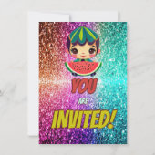 Invitation d'anniversaire de la pastèque pour enfa (Dos)