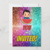 Invitation d'anniversaire de la pastèque pour enfa (Dos)