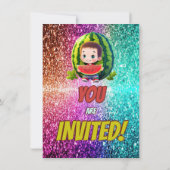 Invitation d'anniversaire de la pastèque pour enfa (Dos)