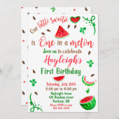 Invitation d'anniversaire de la pastèque Premier a (Devant / Derrière)