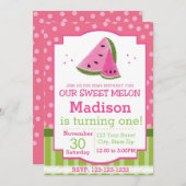 Invitation d'anniversaire de la pastèque rayée (Devant / Derrière)