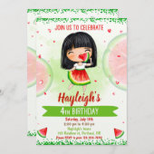Invitation d'anniversaire de la pastèque Une dans  (Devant / Derrière)