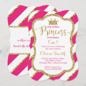 Invitation d'anniversaire de la petite princesse e (Devant / Derrière)
