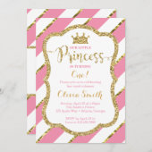 Invitation d'anniversaire de la petite princesse e (Devant / Derrière)