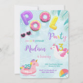 Invitation d'anniversaire de la piscine (Devant)