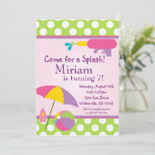 Invitation d'anniversaire de la Piscine Green Polk (Debout devant)