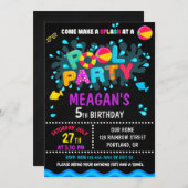 Invitation d'anniversaire de la piscine invitation (Devant / Derrière)