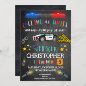 Invitation d'anniversaire de la police (Devant / Derrière)