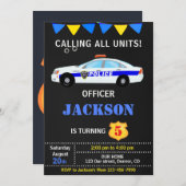 Invitation d'anniversaire de la police anniversair (Devant / Derrière)